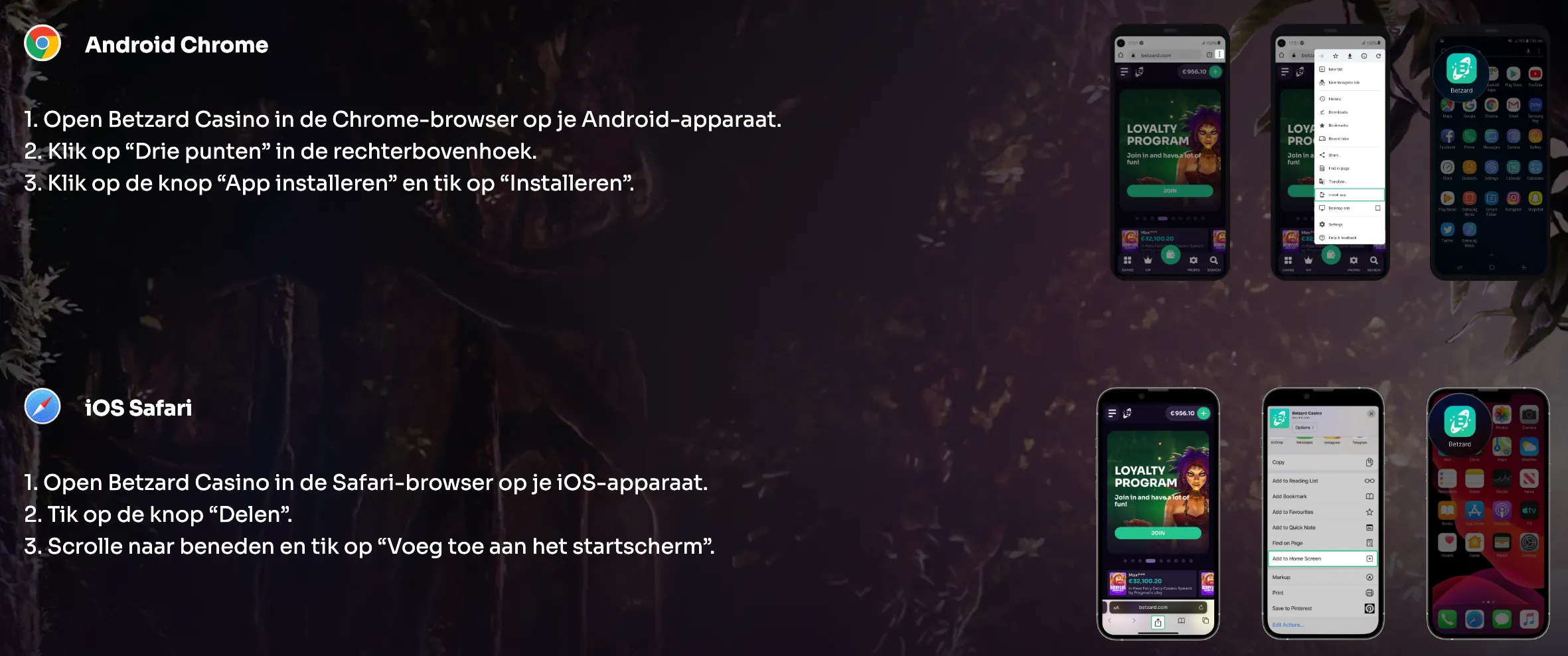 Betzard mobiele casino app downloaden voor iOS en Android